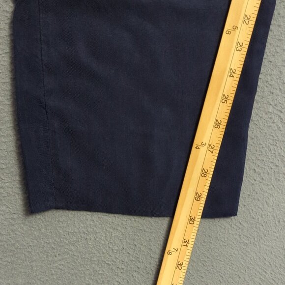 Giorgio Armani Pants Men's 54(IT) Fits 36x30 Navy Blue Pleated Cotton Slacks - Picture 7 of 12